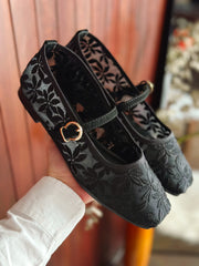 Mary Jane Flores Black Balerinas