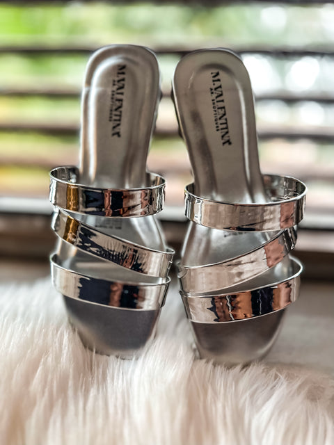 Malibu Metallic Silver Sandals