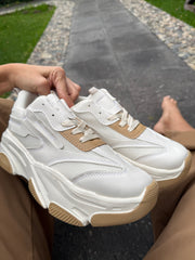 New York Sneakers Ivory detalles Camel