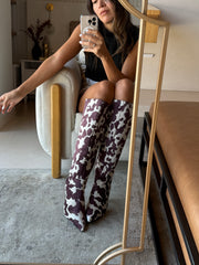 Greta Cow Print boots