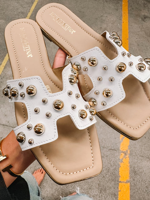 Hera Crown Pearl White Sandals