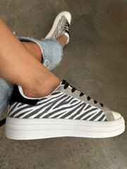 Zoo Zebra White Sneakers