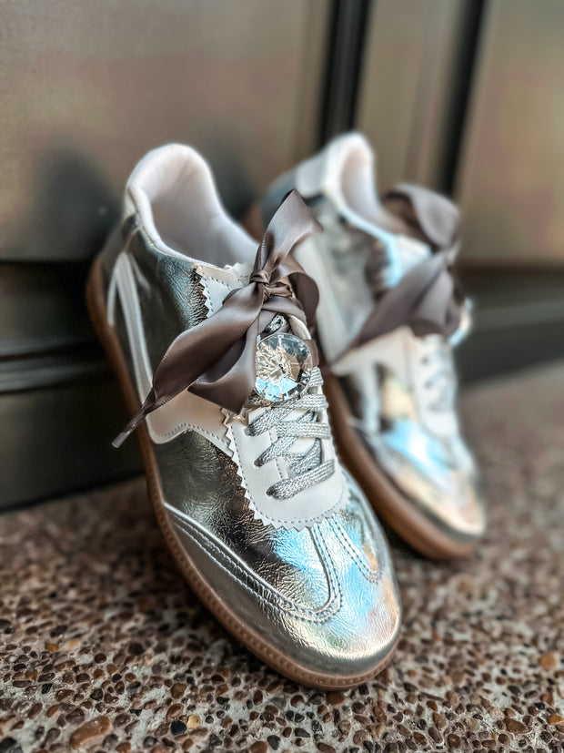 Zebra Charming Silver Sneakers