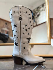Moon Stars White Boots