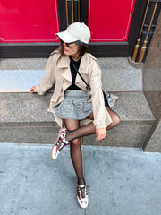Burgundy Cow Sneakers Sporty