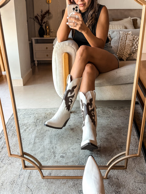 Mika Ivory & Brown Boots