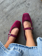 Mary Jane Suede Vino Balerinas