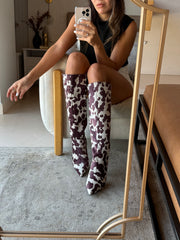 Greta Cow Print boots