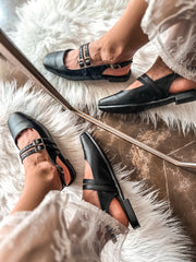 Mary Jane Flats  Negro Tipo piel