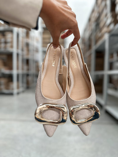 Lisboa Linen Slingback Flats