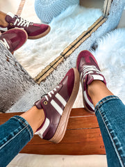 Sporty Valentina Burgundy Sneakers