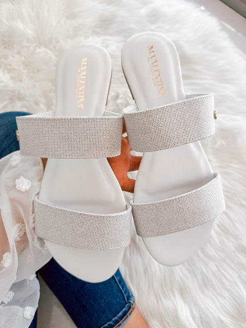 Lagos Shiny White Sandals