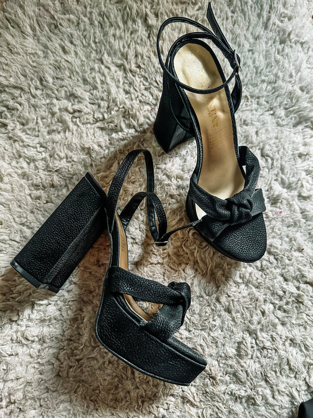 Top Knot Black Heels