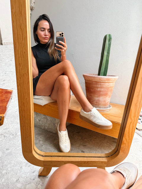 Beige snake tipo piel Sneakers Sporty