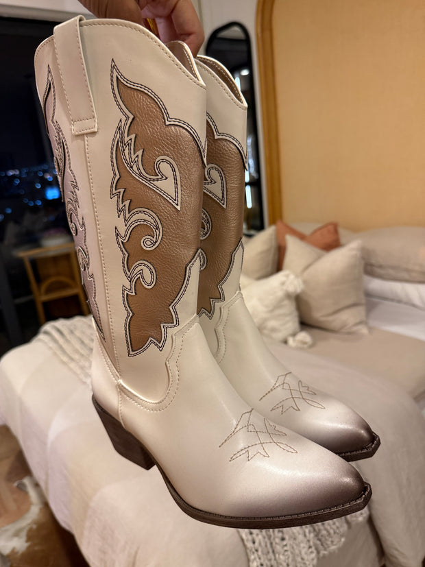 Flame Gold Rose Boots