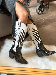 Wild Blaze White & Black Boots