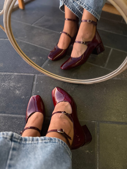 Helena Burgundy Tacón Mini