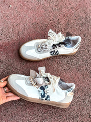 Leopard Charms Grey Sneakers