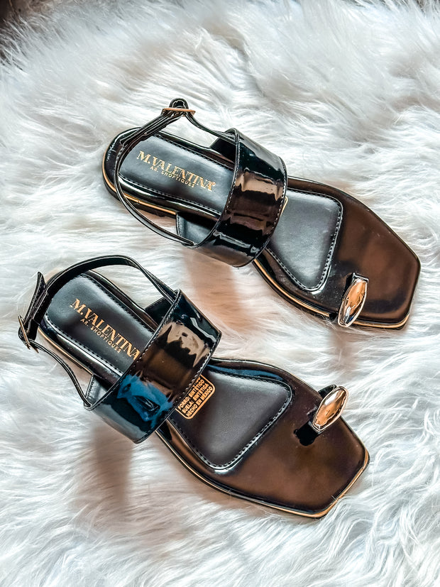 Borel Black Sandals