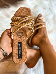 Roma Studs Latte Sandals