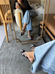 Dakota Cow Print Mules