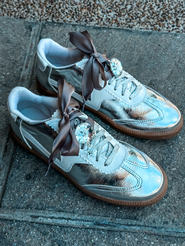 Zebra Charming Silver Sneakers