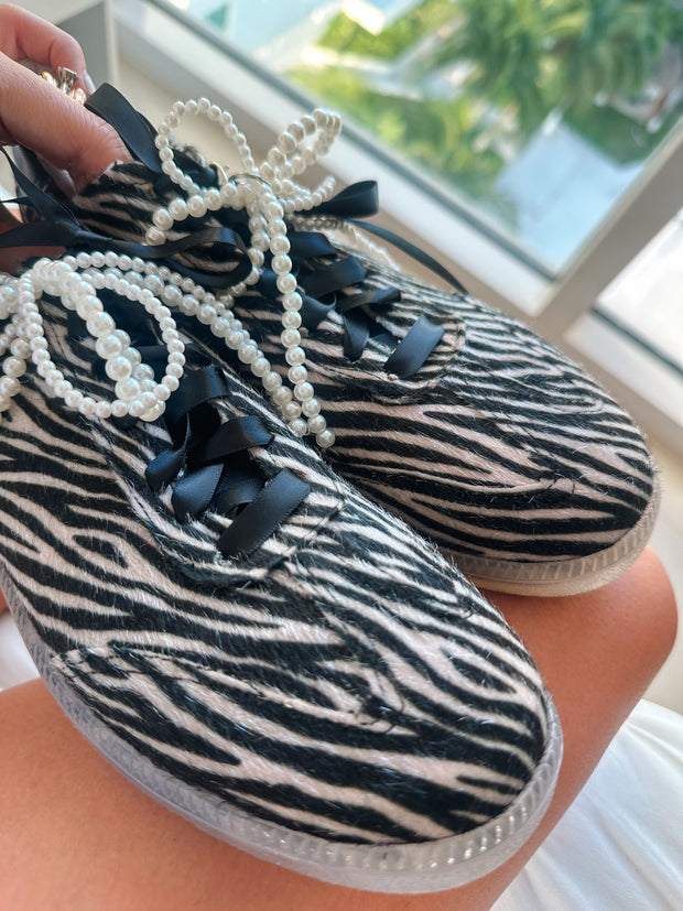 Zebra Print Charms Sneakers