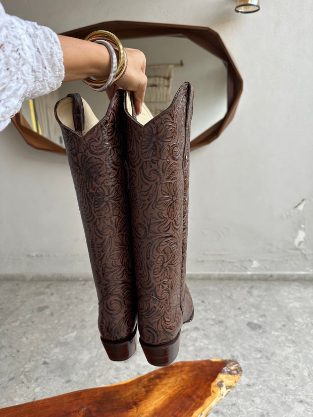 Ranch Boots Café Cincelado