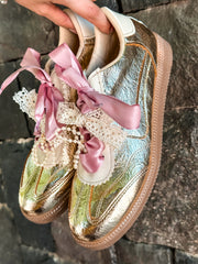 Zebra Charming Gold Sneakers