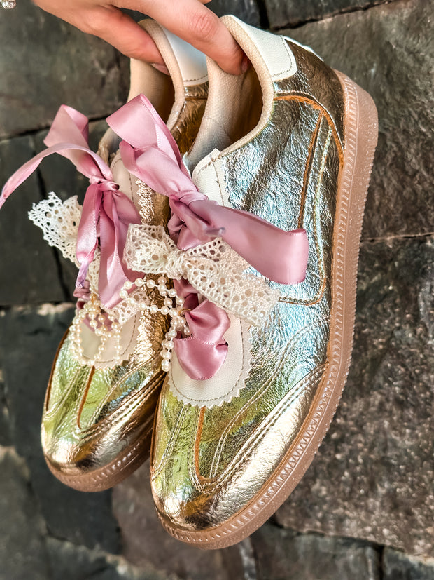 Zebra Charming Gold Sneakers