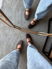 Mary Jane Suede Ferrero Balerinas