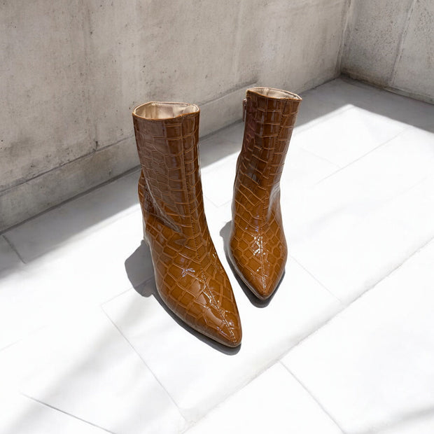 Croco Caramel Boots