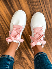 Shiny Heart Pink Sneakers