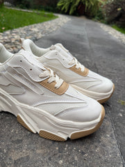 New York Sneakers Ivory detalles Camel