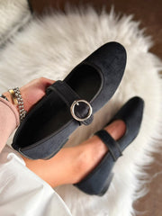 Baltimore Strap Black Flats