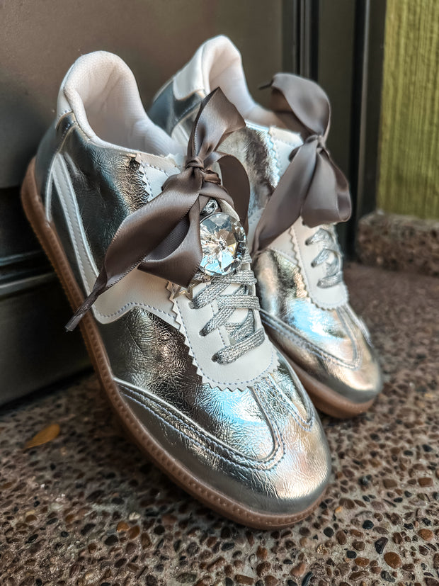 Zebra Charming Silver Sneakers