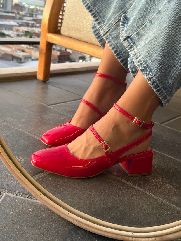 Mia Heels Mary Jane Tacón mini Rojo