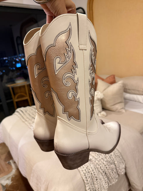 Flame Gold Rose Boots