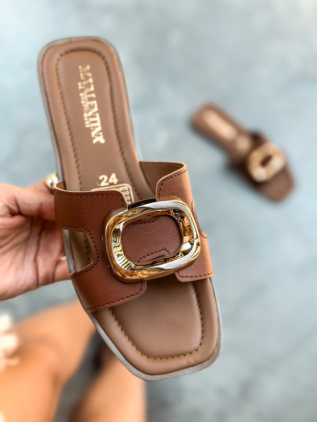 Round Brown Sandals