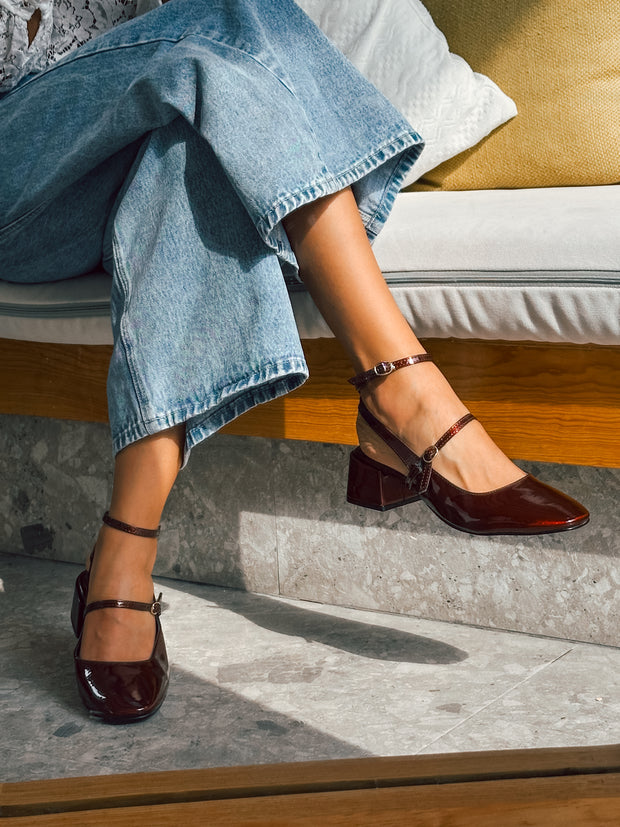 Mia Heels Mary Jane Tacón mini Vino