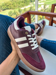 Sporty Valentina Burgundy Sneakers