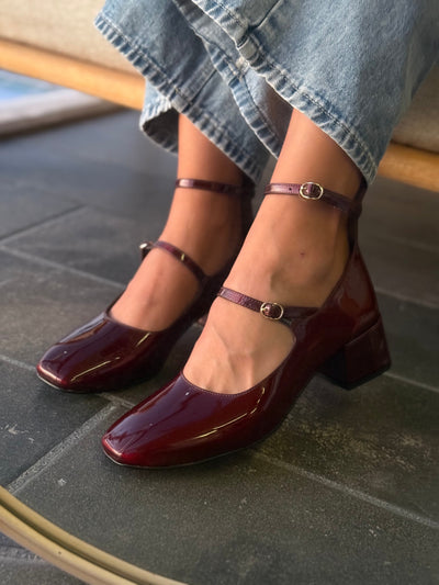 Helena Burgundy Tacón Mini