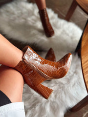 Croco Caramel Boots
