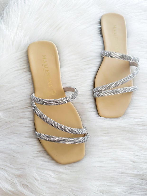 Dakar Shiny Cross Nude Sandals