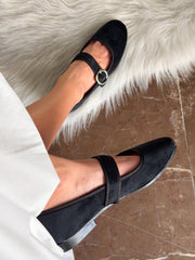 Baltimore Strap Black Flats