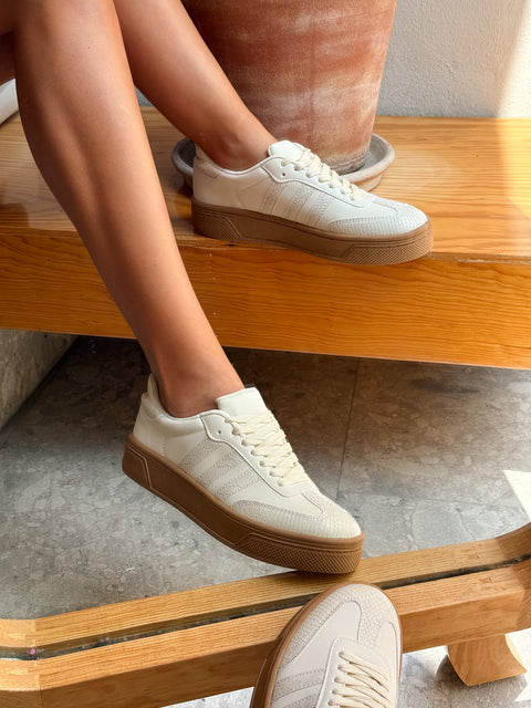 Beige snake tipo piel Sneakers Sporty