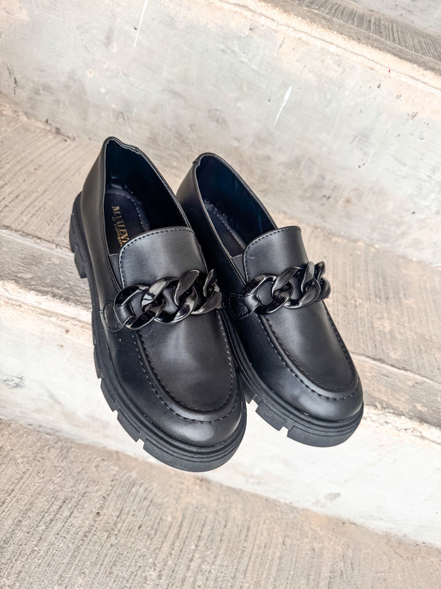 Columbia Black Matte Loafers