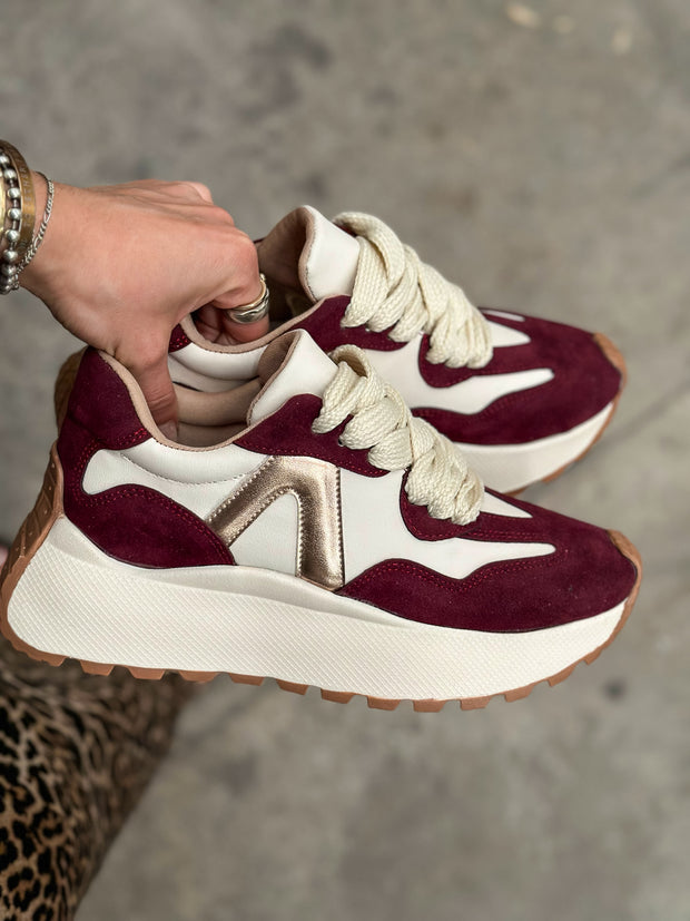 Valkiria Burgundy & Latte Sneakers