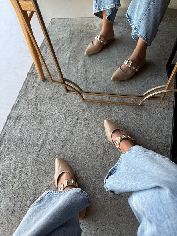 Dakota Nude Charol Mules