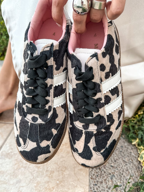 Sporty Valentina Cow Print Sneakers